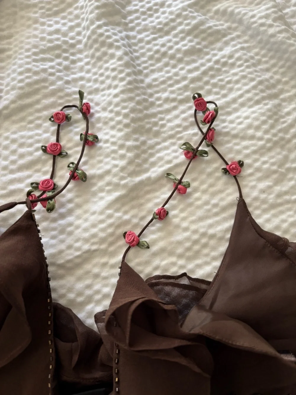 Vintage 2 Piece Asymetrical Floral Silk Skirt Set - Picture 9 of 11